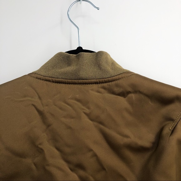 Acne Studios Men Mylon Matt Satin Bomber Jacket MA-1 Zip Up Brown Tan Size 48 - Picture 8 of 11